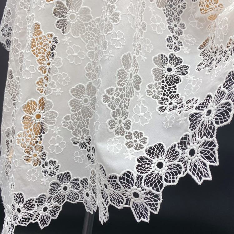 Embroidery Full Lace Five-petal Flower Pattern Laser Craft Hollow Embroidered Garment Dress Accessories