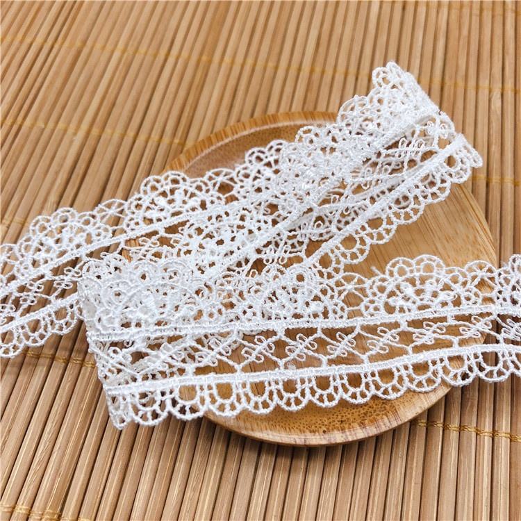 Water Soluble Polyester Lace Trim 2.7cm Embroidered Lace Accessories for Garments Fabric Barcode Lace
