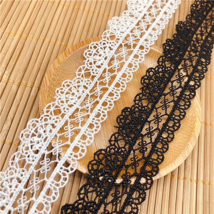 Water Soluble Polyester Lace Trim 2.7cm Embroidered Lace Accessories for Garments Fabric Barcode Lace