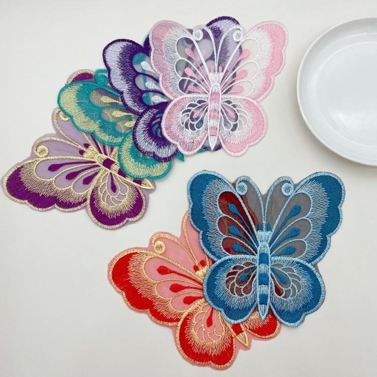 Multi-Colored Lace Embroidery Butterfly Patch for Children's Clothing Sewing Accessories-for Shoes and Bags